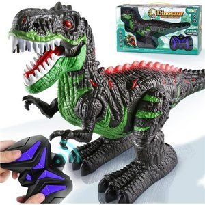 TEMI 8 Channels 2.4G Remote Control T-rex Dinosaur Toy Rechargeable with Lights